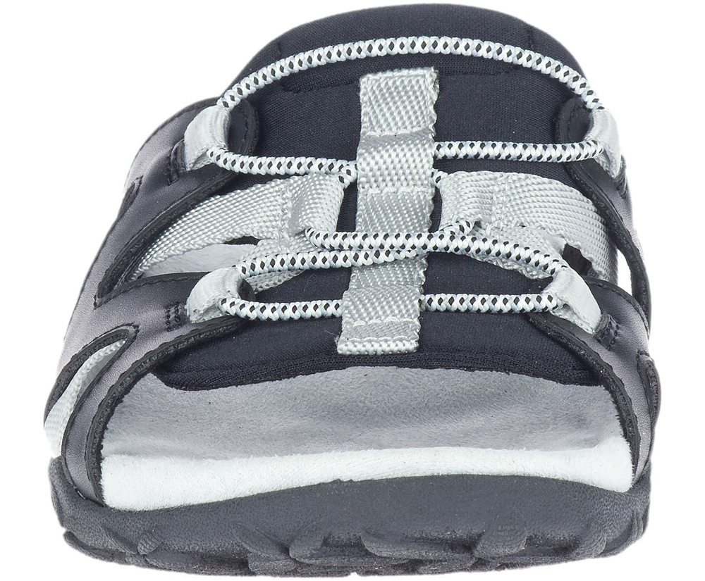 Merrell Sandals White/Black - Terran Cage Slide - Womens 71AWUQDKZ